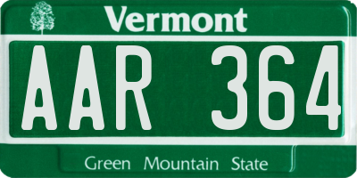 VT license plate AAR364