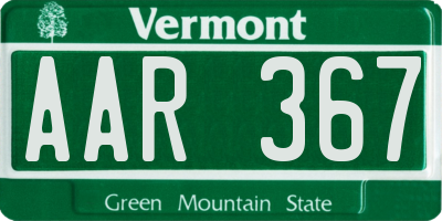 VT license plate AAR367