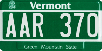 VT license plate AAR370