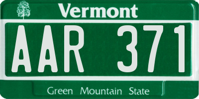 VT license plate AAR371