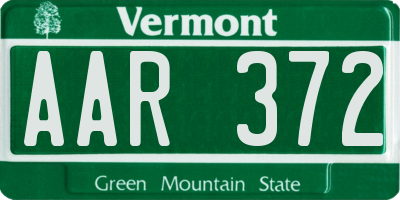 VT license plate AAR372