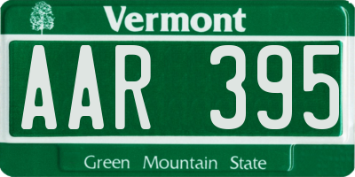 VT license plate AAR395