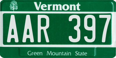 VT license plate AAR397