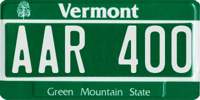 VT license plate AAR400