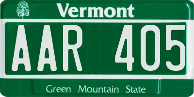 VT license plate AAR405