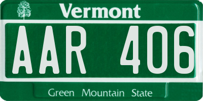 VT license plate AAR406