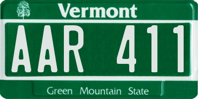 VT license plate AAR411