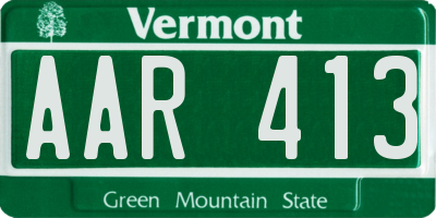 VT license plate AAR413