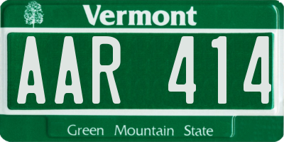 VT license plate AAR414