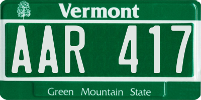 VT license plate AAR417