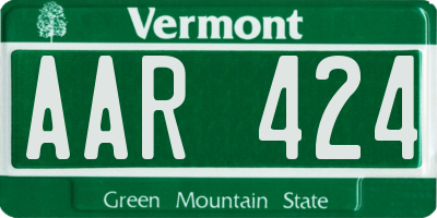 VT license plate AAR424