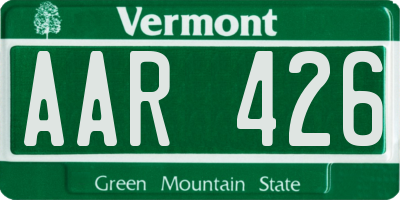 VT license plate AAR426