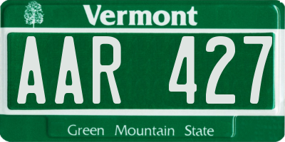 VT license plate AAR427