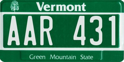 VT license plate AAR431