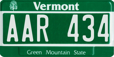 VT license plate AAR434