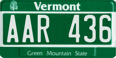 VT license plate AAR436