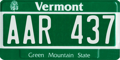 VT license plate AAR437