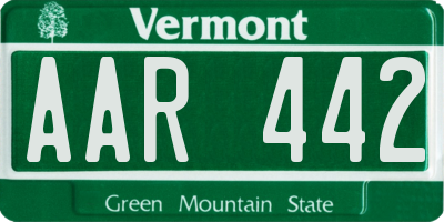 VT license plate AAR442