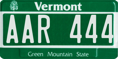 VT license plate AAR444