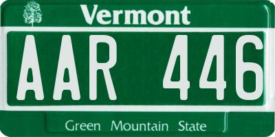 VT license plate AAR446