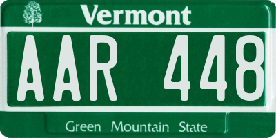 VT license plate AAR448