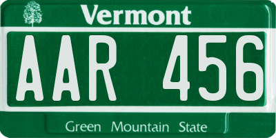 VT license plate AAR456