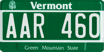 VT license plate AAR460