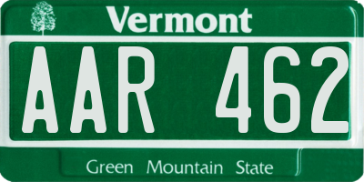 VT license plate AAR462