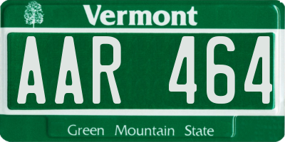 VT license plate AAR464