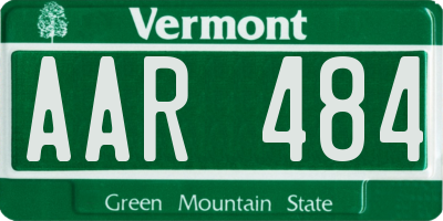 VT license plate AAR484