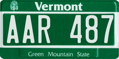 VT license plate AAR487