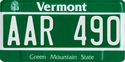 VT license plate AAR490