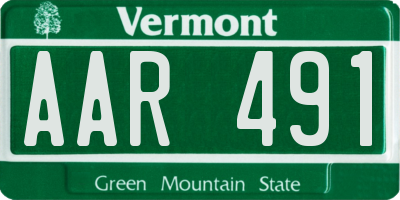 VT license plate AAR491