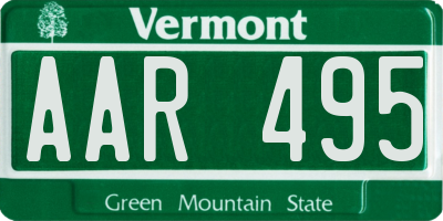 VT license plate AAR495