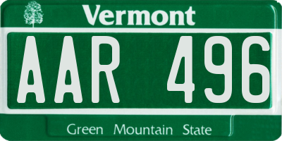 VT license plate AAR496