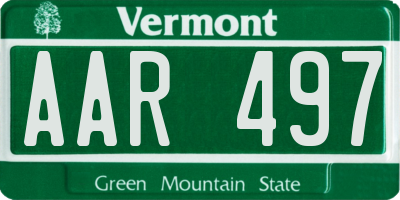 VT license plate AAR497