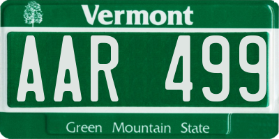 VT license plate AAR499