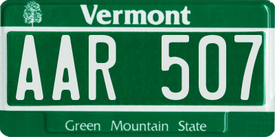 VT license plate AAR507