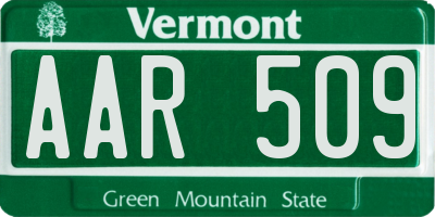 VT license plate AAR509