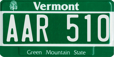 VT license plate AAR510