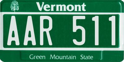 VT license plate AAR511