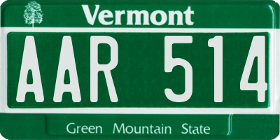 VT license plate AAR514