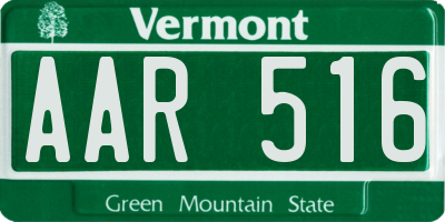 VT license plate AAR516