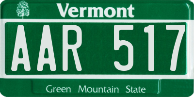 VT license plate AAR517