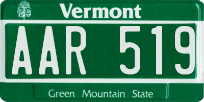 VT license plate AAR519