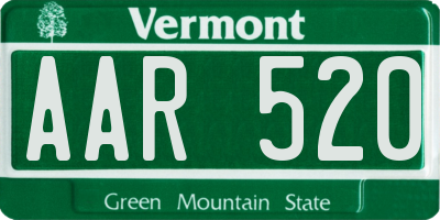 VT license plate AAR520