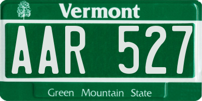 VT license plate AAR527