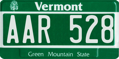 VT license plate AAR528