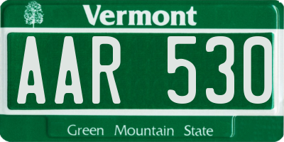 VT license plate AAR530