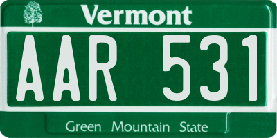 VT license plate AAR531